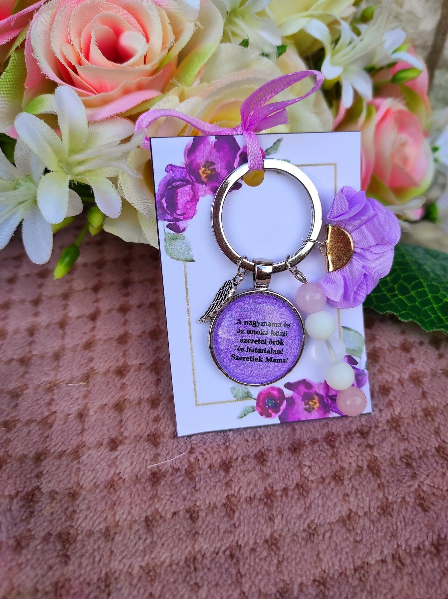 Mama és unoka között szeretet kulcstartó